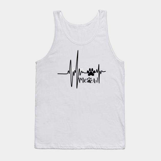 Paw print heart beat Tank Top by RubyCollection